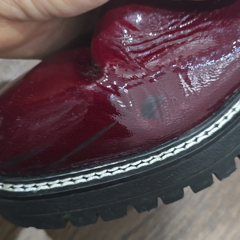 Franco Sarto Women’s Glossy Burgundy A-Freda Chelsea Ankle Boots‎ 8